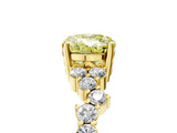 Yellow gold Fancy Yellow Oval Cut Diamond Cluster Pavé Band with Four-Prong Setting_17