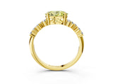 Yellow gold Fancy Yellow Oval Cut Diamond Cluster Pavé Band with Four-Prong Setting_6