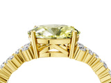 Yellow gold Fancy Yellow Oval Cut Diamond Cluster Pavé Band with Four-Prong Setting_7