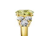Yellow gold Fancy Yellow Oval  Cut Diamond Cluster Ring with Round Accent Stones and Prong Setting on a Classic Band_53