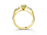 Yellow gold Fancy Yellow Oval Cut Diamond Engagement Ring with Baguette Side Stones and Channel Set Band_23