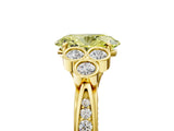 Yellow gold Fancy Yellow Oval  Cut Diamond Engagement Ring with Bezel Set Round Side Stones and Prong Setting_54