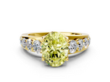 Yellow gold Fancy Yellow Oval  Cut Diamond Engagement Ring with Pavé Band and Four-Prong Setting_3