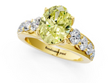 Yellow gold Fancy Yellow Oval  Cut Diamond Engagement Ring with Pavé Band and Four-Prong Setting_4