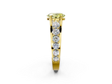 Yellow gold Fancy Yellow Oval  Cut Diamond Engagement Ring with Pavé Band and Four-Prong Setting_5