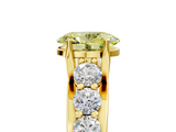 Yellow gold Fancy Yellow Oval  Cut Diamond Engagement Ring with Pavé Band and Four-Prong Setting_8