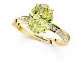 Yellow gold Fancy Yellow Oval Cut Diamond Engagement Ring with Side Stone Accents and Four-Prong Setting_13