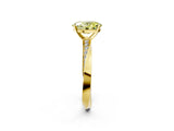 Yellow gold Fancy Yellow Oval Cut Diamond Engagement Ring with Side Stone Accents and Four-Prong Setting_14