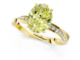 Yellow gold Fancy Yellow Oval Cut Diamond Engagement Ring with Side Stone Accents and Four-Prong Setting_61