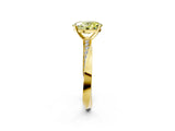 Yellow gold Fancy Yellow Oval Cut Diamond Engagement Ring with Side Stone Accents and Four-Prong Setting_62