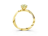 Yellow gold Fancy Yellow Oval Cut Diamond Engagement Ring with Side Stone Accents and Four-Prong Setting_63
