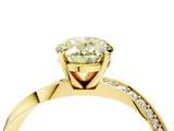 Yellow gold Fancy Yellow Oval Cut Diamond Engagement Ring with Side Stone Accents and Four-Prong Setting_64
