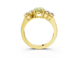 Yellow gold Fancy Yellow Oval  Cut Diamond Five-Stone Prong Set White Gold Ring_36