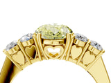 Yellow gold Fancy Yellow Oval  Cut Diamond Five-Stone Prong Set White Gold Ring_37