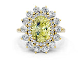 Yellow gold Fancy Yellow Oval Cut Diamond Floral Double Halo Engagement Ring with Prong Setting_24