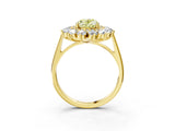 Yellow gold Fancy Yellow Oval Cut Diamond Floral Double Halo Engagement Ring with Prong Setting_63
