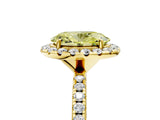 Yellow gold Fancy Yellow Oval  Cut Diamond Floral Halo Engagement Ring with Pavé Band and Prong Setting_42