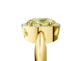 Yellow gold Fancy Yellow Oval  Cut Diamond Halo Engagement Ring with Split Shank and Four-Prong Setting_95