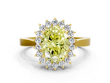 Yellow gold Fancy Yellow Oval  Cut Diamond Halo Ring with Round Brilliant Halo and Solitaire Band_73