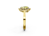 Yellow gold Fancy Yellow Oval  Cut Diamond Halo Ring with Round Brilliant Halo and Solitaire Band_75