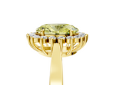 Yellow gold Fancy Yellow Oval  Cut Diamond Halo Ring with Round Brilliant Halo and Solitaire Band_78