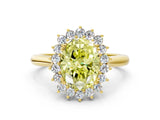 Yellow gold Fancy Yellow Oval  Cut Diamond Halo Ring with Solitaire Band and Prong Setting_52