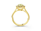 Yellow gold Fancy Yellow Oval  Cut Diamond Halo Ring with Solitaire Band and Prong Setting_55