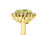 Yellow gold Fancy Yellow Oval  Cut Diamond Halo Ring with Solitaire Band and Prong Setting_57