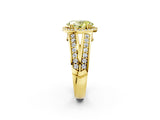 Yellow gold Fancy Yellow Oval Cut Diamond Halo Ring with Split Shank Pavé Band and Four-Prong Setting_2