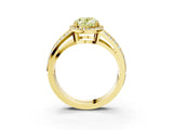 Yellow gold Fancy Yellow Oval Cut Diamond Halo Ring with Split Shank Pavé Band and Four-Prong Setting_3