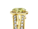 Yellow gold Fancy Yellow Oval Cut Diamond Halo Ring with Split Shank Pavé Band and Four-Prong Setting_5