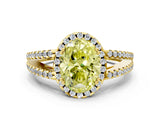 Yellow gold Fancy Yellow Oval Cut Diamond Halo Split Shank Engagement Ring_39