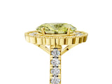 Yellow gold Fancy Yellow Oval  Cut Diamond Milgrain Floral Halo Engagement Ring with Pavé Band_20