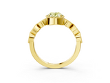 Yellow gold Fancy Yellow Oval  Cut Diamond Milgrain Marquise Band with Prong Setting_6