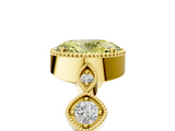 Yellow gold Fancy Yellow Oval  Cut Diamond Milgrain Marquise Band with Prong Setting_8