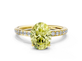 Yellow gold Fancy Yellow Oval  Cut Diamond Pavé Band Ring with Four-Prong Setting_23