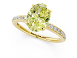 Yellow gold Fancy Yellow Oval  Cut Diamond Pavé Band Ring with Four-Prong Setting_24