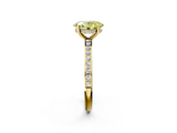 Yellow gold Fancy Yellow Oval  Cut Diamond Pavé Band Ring with Four-Prong Setting_25