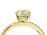 Yellow gold Fancy Yellow Oval  Cut Diamond Pavé Band Ring with Four-Prong Setting_27