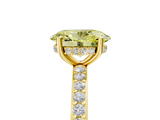 Yellow gold Fancy Yellow Oval  Cut Diamond Pavé Band Ring with Four-Prong Setting_28