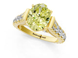 Yellow gold Fancy Yellow Oval  Cut Diamond Pavé Band Solitaire with Four-Prong Setting_16