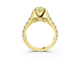 Yellow gold Fancy Yellow Oval  Cut Diamond Pavé Band Solitaire with Four-Prong Setting_18