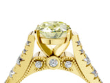 Yellow gold Fancy Yellow Oval  Cut Diamond Pavé Band Solitaire with Four-Prong Setting_19