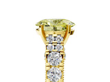 Yellow gold Fancy Yellow Oval  Cut Diamond Pavé Band Solitaire with Four-Prong Setting_20