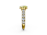 Yellow gold Fancy Yellow Oval  Cut Diamond Pavé Band Solitaire with Four-Prong Setting_5