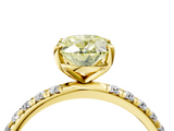 Yellow gold Fancy Yellow Oval  Cut Diamond Pavé Band Solitaire with Four-Prong Setting_7