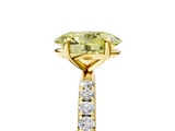 Yellow gold Fancy Yellow Oval  Cut Diamond Pavé Band Solitaire with Four-Prong Setting_8