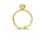 Yellow gold Fancy Yellow Oval  Cut Diamond Pavé Band with Four-Prong Setting_6