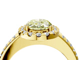 Yellow gold Fancy Yellow Oval Cut Diamond Pavé Halo Ring with Four-Prong Setting_40