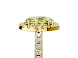 Yellow gold Fancy Yellow Oval Cut Diamond Pavé Halo Ring with Four-Prong Setting_41